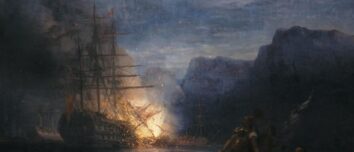 καναρης-1822-πυρπολει-τουρκικη-ναυαρχιδα