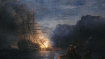 καναρης-1822-πυρπολει-τουρκικη-ναυαρχιδα